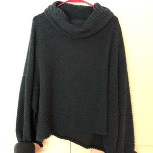 free people dark blue oversized sweater!